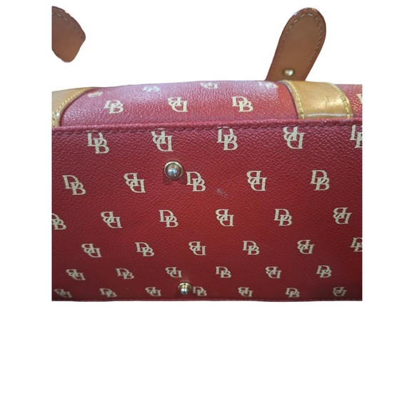 Dooney & Bourke Red Pebbled Leather Handbag Removable Strap - Picture 6 of 12